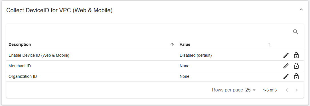 Collect DeviceID for VPC (Web & Mobile) section